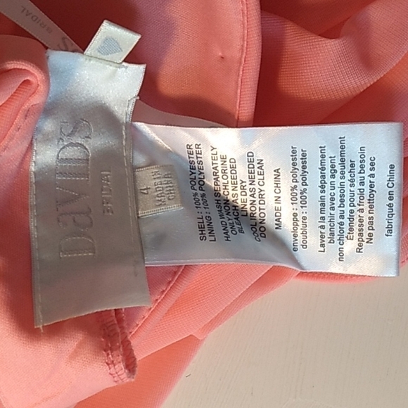 David's Bridal peach color 4 prom wedding bridesmaid mother bride dress formal - Picture 6 of 6